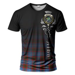 ScotsTee Shop Scottish Crichton Clan Crest Tartan T Shirt Featuring Alba Gu Brath Scotland Forever and Ever Celtic Cross