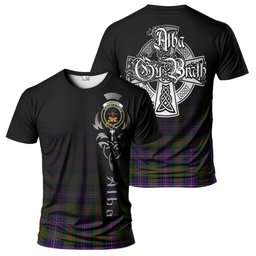 ScotsTee Shop Scottish Cameron of Erracht Modern Clan Crest Tartan T Shirt Featuring Alba Gu Brath Scotland Forever and Ever Celtic Cross