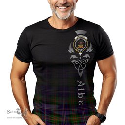 ScotsTee Shop Scottish Cameron of Erracht Modern Clan Crest Tartan T Shirt Featuring Alba Gu Brath Scotland Forever and Ever Celtic Cross