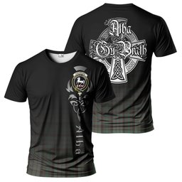 ScotsTee Shop Scottish Cochrane Hunting Clan Crest Tartan T Shirt Featuring Alba Gu Brath Scotland Forever and Ever Celtic Cross