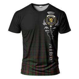 ScotsTee Shop Scottish Cumming Hunting Clan Crest Tartan T Shirt Featuring Alba Gu Brath Scotland Forever and Ever Celtic Cross