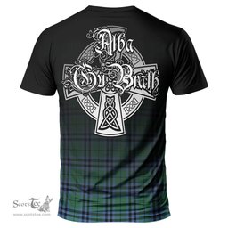 ScotsTee Shop Scottish Keith Ancient Clan Crest Tartan T Shirt Featuring Alba Gu Brath Scotland Forever and Ever Celtic Cross