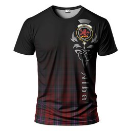 ScotsTee Shop Scottish Kelly of Sleat Red Clan Crest Tartan T Shirt Featuring Alba Gu Brath Scotland Forever and Ever Celtic Cross