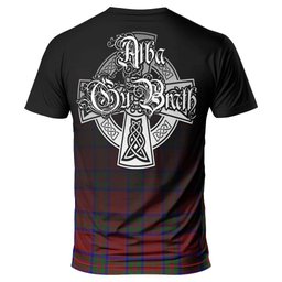 ScotsTee Shop Scottish MacGillivray Clan Crest Tartan T Shirt Featuring Alba Gu Brath Scotland Forever and Ever Celtic Cross