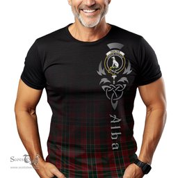 ScotsTee Shop Scottish Hunter USA Clan Crest Tartan T Shirt Featuring Alba Gu Brath Scotland Forever and Ever Celtic Cross