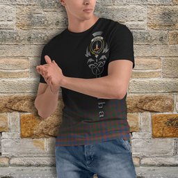 ScotsTee Shop Scottish MacIntyre Ancient Clan Crest Tartan T Shirt Featuring Alba Gu Brath Scotland Forever and Ever Celtic Cross