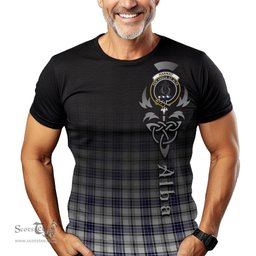ScotsTee Shop Scottish Hannay Modern Clan Crest Tartan T Shirt Featuring Alba Gu Brath Scotland Forever and Ever Celtic Cross