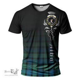 ScotsTee Shop Scottish Gunn Ancient Clan Crest Tartan T Shirt Featuring Alba Gu Brath Scotland Forever and Ever Celtic Cross