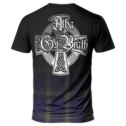 ScotsTee Shop Scottish Kinnaird Clan Crest Tartan T Shirt Featuring Alba Gu Brath Scotland Forever and Ever Celtic Cross