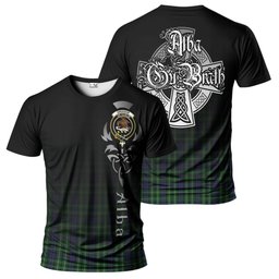 ScotsTee Shop Scottish Graham of Montrose Clan Crest Tartan T Shirt Featuring Alba Gu Brath Scotland Forever and Ever Celtic Cross