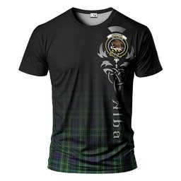 ScotsTee Shop Scottish Graham of Montrose Clan Crest Tartan T Shirt Featuring Alba Gu Brath Scotland Forever and Ever Celtic Cross