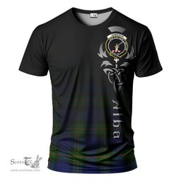 ScotsTee Shop Scottish Jamieson Clan Crest Tartan T Shirt Featuring Alba Gu Brath Scotland Forever and Ever Celtic Cross