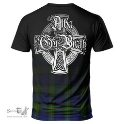 ScotsTee Shop Scottish Jamieson Clan Crest Tartan T Shirt Featuring Alba Gu Brath Scotland Forever and Ever Celtic Cross