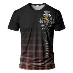 ScotsTee Shop Scottish MacFie Dress Clan Crest Tartan T Shirt Featuring Alba Gu Brath Scotland Forever and Ever Celtic Cross
