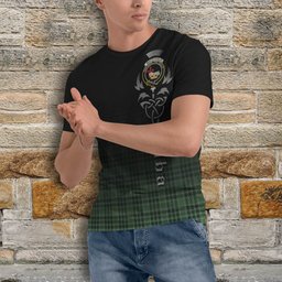 ScotsTee Shop Scottish MacDonald Lord of the Isles Hunting Clan Crest Tartan T Shirt Featuring Alba Gu Brath Scotland Forever and Ever Celtic Cross