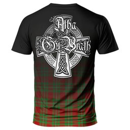 ScotsTee Shop Scottish Grierson Clan Crest Tartan T Shirt Featuring Alba Gu Brath Scotland Forever and Ever Celtic Cross