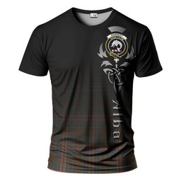ScotsTee Shop Scottish Kennedy Weathered Clan Crest Tartan T Shirt Featuring Alba Gu Brath Scotland Forever and Ever Celtic Cross