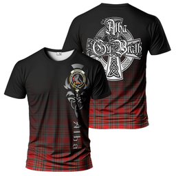 ScotsTee Shop Scottish MacBain Clan Crest Tartan T Shirt Featuring Alba Gu Brath Scotland Forever and Ever Celtic Cross