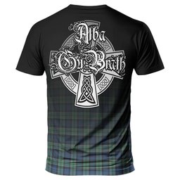 ScotsTee Shop Scottish Leslie Hunting Ancient Clan Crest Tartan T Shirt Featuring Alba Gu Brath Scotland Forever and Ever Celtic Cross