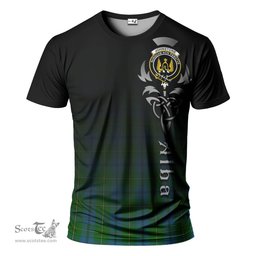 ScotsTee Shop Scottish Johnstone-Johnston Clan Crest Tartan T Shirt Featuring Alba Gu Brath Scotland Forever and Ever Celtic Cross