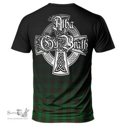 ScotsTee Shop Scottish Ged Clan Crest Tartan T Shirt Featuring Alba Gu Brath Scotland Forever and Ever Celtic Cross