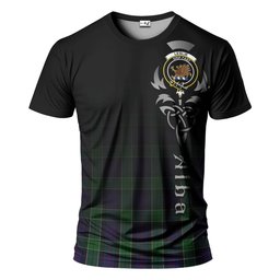 ScotsTee Shop Scottish Leslie Hunting Clan Crest Tartan T Shirt Featuring Alba Gu Brath Scotland Forever and Ever Celtic Cross