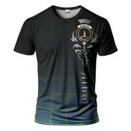 ScotsTee Shop Scottish MacIntyre Hunting Ancient Clan Crest Tartan T Shirt Featuring Alba Gu Brath Scotland Forever and Ever Celtic Cross