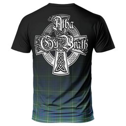 ScotsTee Shop Scottish MacIntyre Hunting Ancient Clan Crest Tartan T Shirt Featuring Alba Gu Brath Scotland Forever and Ever Celtic Cross