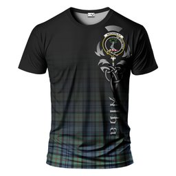 ScotsTee Shop Scottish MacKinlay Ancient Clan Crest Tartan T Shirt Featuring Alba Gu Brath Scotland Forever and Ever Celtic Cross