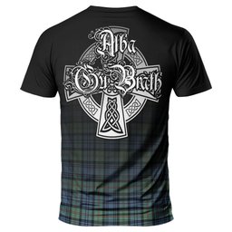 ScotsTee Shop Scottish MacKinlay Ancient Clan Crest Tartan T Shirt Featuring Alba Gu Brath Scotland Forever and Ever Celtic Cross