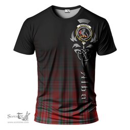 ScotsTee Shop Scottish MacBean Clan Crest Tartan T Shirt Featuring Alba Gu Brath Scotland Forever and Ever Celtic Cross