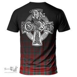 ScotsTee Shop Scottish MacBean Clan Crest Tartan T Shirt Featuring Alba Gu Brath Scotland Forever and Ever Celtic Cross