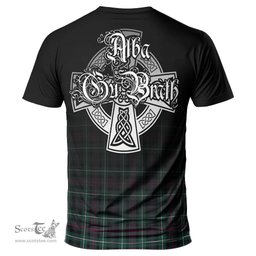 ScotsTee Shop Scottish MacKenzie Modern Clan Crest Tartan T Shirt Featuring Alba Gu Brath Scotland Forever and Ever Celtic Cross