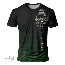 ScotsTee Shop Scottish MacArthur Clan Crest Tartan T Shirt Featuring Alba Gu Brath Scotland Forever and Ever Celtic Cross