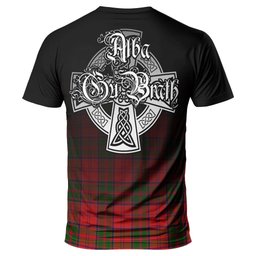 ScotsTee Shop Scottish Heron Clan Crest Tartan T Shirt Featuring Alba Gu Brath Scotland Forever and Ever Celtic Cross
