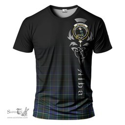 ScotsTee Shop Scottish MacInnes Modern Clan Crest Tartan T Shirt Featuring Alba Gu Brath Scotland Forever and Ever Celtic Cross