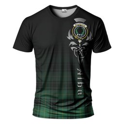 ScotsTee Shop Scottish MacArthur Ancient Clan Crest Tartan T Shirt Featuring Alba Gu Brath Scotland Forever and Ever Celtic Cross