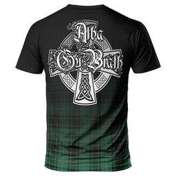 ScotsTee Shop Scottish MacArthur Ancient Clan Crest Tartan T Shirt Featuring Alba Gu Brath Scotland Forever and Ever Celtic Cross