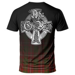 ScotsTee Shop Scottish Hay Clan Crest Tartan T Shirt Featuring Alba Gu Brath Scotland Forever and Ever Celtic Cross