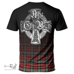 ScotsTee Shop Scottish Kerr Ancient Clan Crest Tartan T Shirt Featuring Alba Gu Brath Scotland Forever and Ever Celtic Cross