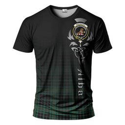 ScotsTee Shop Scottish MacAulay Hunting Ancient Clan Crest Tartan T Shirt Featuring Alba Gu Brath Scotland Forever and Ever Celtic Cross