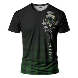 ScotsTee Shop Scottish MacArthur Highland Clan Crest Tartan T Shirt Featuring Alba Gu Brath Scotland Forever and Ever Celtic Cross