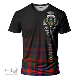 ScotsTee Shop Scottish Gow of Skeoch Clan Crest Tartan T Shirt Featuring Alba Gu Brath Scotland Forever and Ever Celtic Cross
