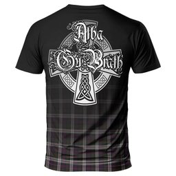 ScotsTee Shop Scottish MacDonald Dress Clan Crest Tartan T Shirt Featuring Alba Gu Brath Scotland Forever and Ever Celtic Cross