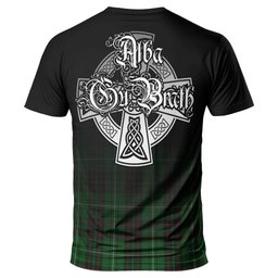 ScotsTee Shop Scottish MacAulay of Lewis Clan Crest Tartan T Shirt Featuring Alba Gu Brath Scotland Forever and Ever Celtic Cross