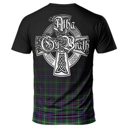 ScotsTee Shop Scottish Inglis Modern Clan Crest Tartan T Shirt Featuring Alba Gu Brath Scotland Forever and Ever Celtic Cross