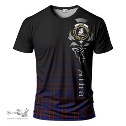 ScotsTee Shop Scottish Home Modern Clan Crest Tartan T Shirt Featuring Alba Gu Brath Scotland Forever and Ever Celtic Cross