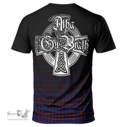 ScotsTee Shop Scottish Home Modern Clan Crest Tartan T Shirt Featuring Alba Gu Brath Scotland Forever and Ever Celtic Cross