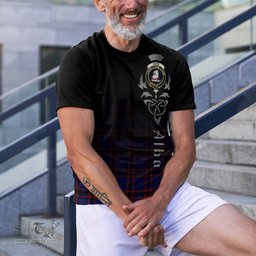 ScotsTee Shop Scottish Home Modern Clan Crest Tartan T Shirt Featuring Alba Gu Brath Scotland Forever and Ever Celtic Cross