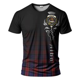 ScotsTee Shop Scottish Graham of Menteith Red Clan Crest Tartan T Shirt Featuring Alba Gu Brath Scotland Forever and Ever Celtic Cross